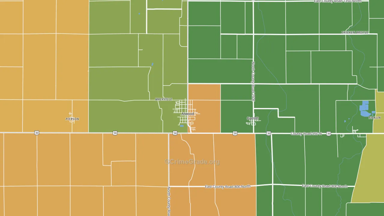 Atwood, IL Map of Arson Rates