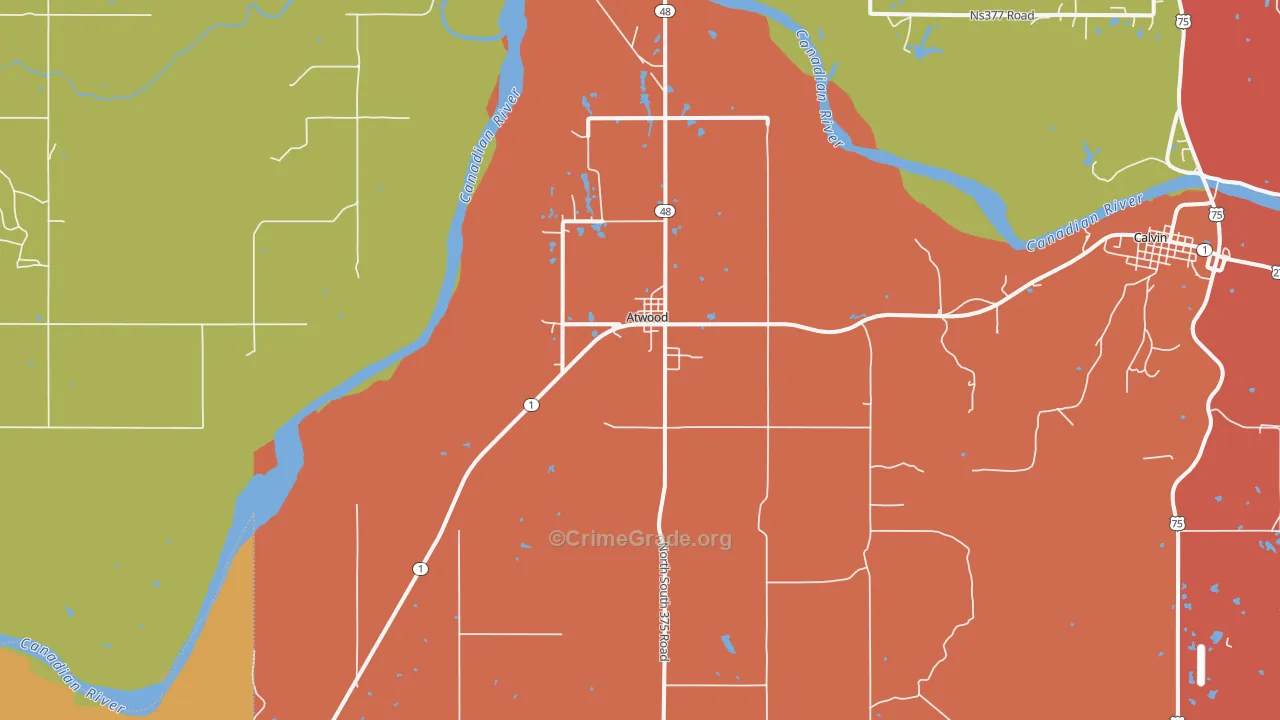 Atwood, OK Map of Arson Rates