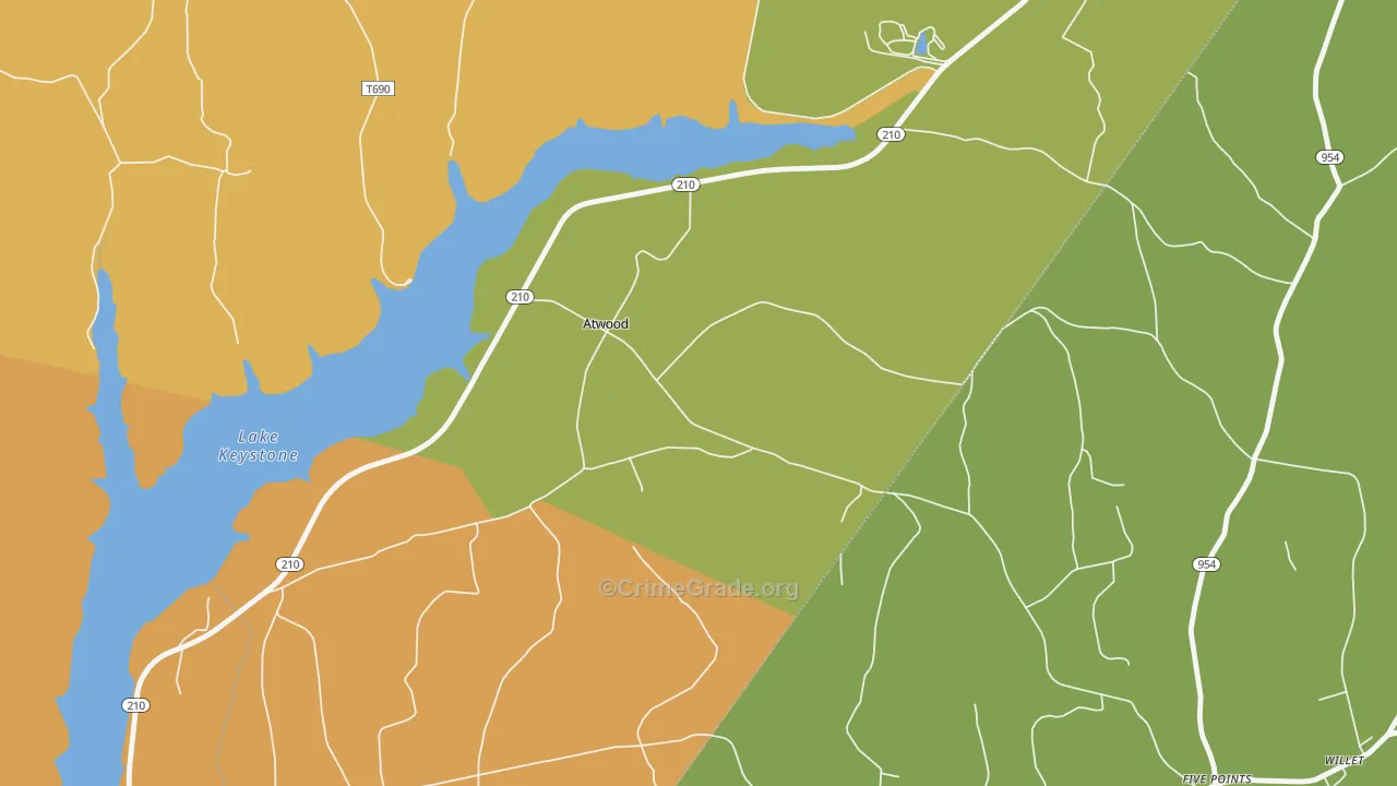 Atwood, PA Map of Arson Rates