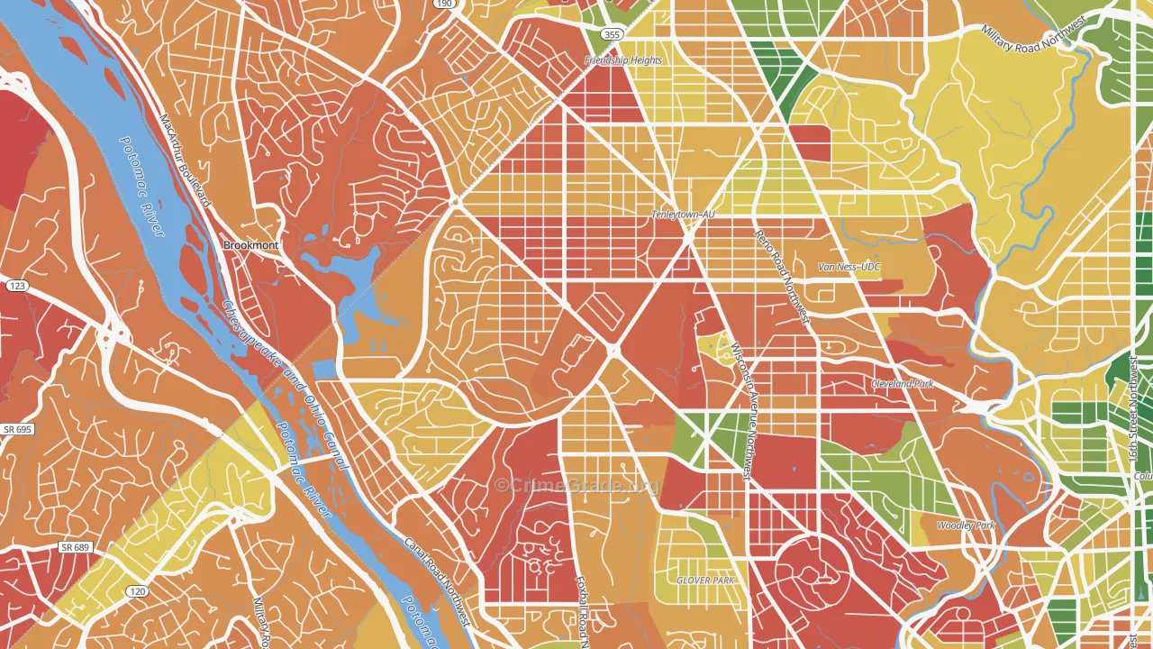 Au-Tenleytown, Washington, DC Map of Arson Rates