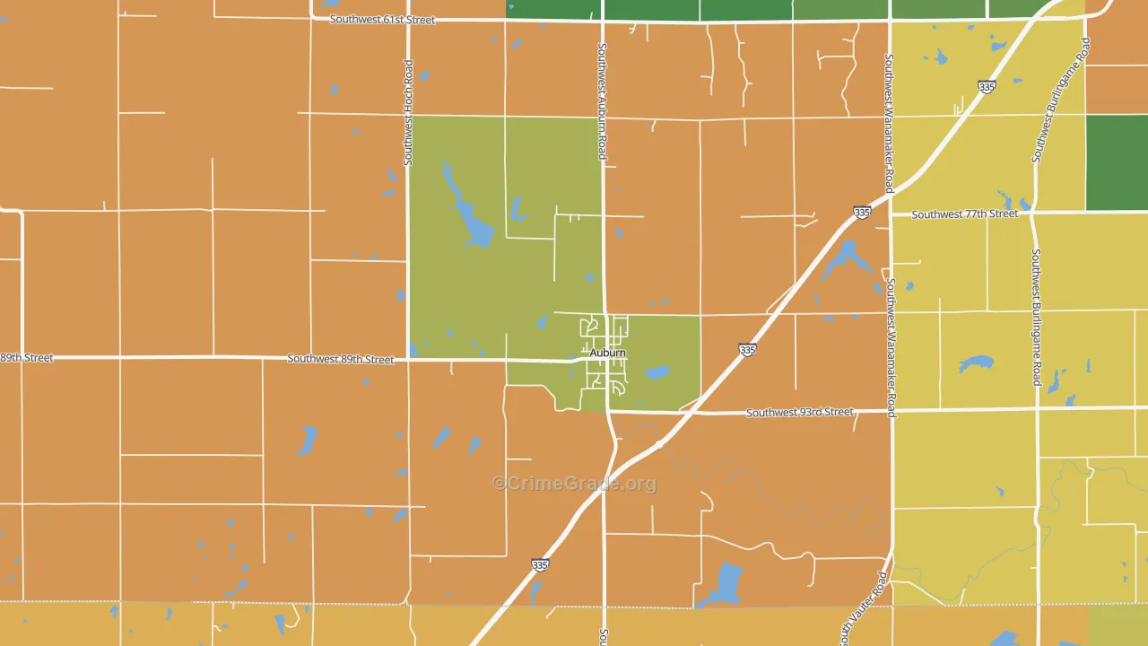 Auburn, KS Map of Arson Rates