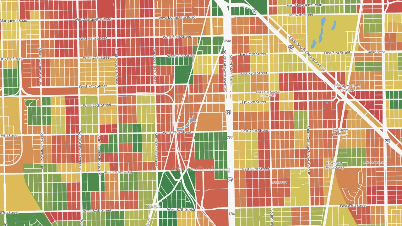 Auburn Park, Chicago, IL Map of Arson Rates