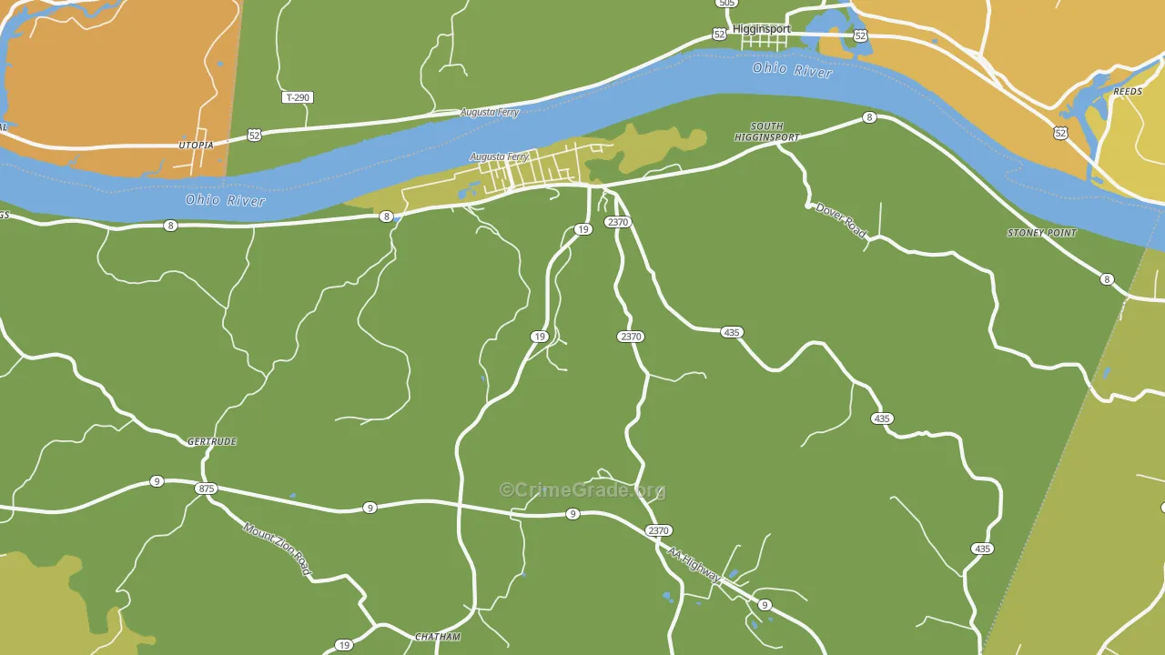 Augusta, KY Map of Arson Rates