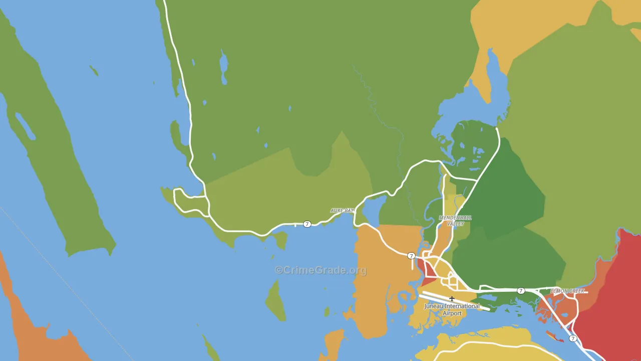 Auke Bay, AK Map of Arson Rates
