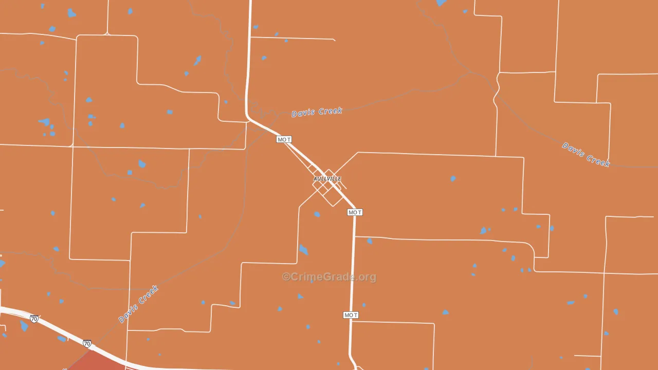 Aullville, MO Map of Arson Rates