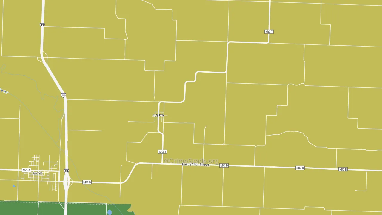 Austin, MO Map of Arson Rates