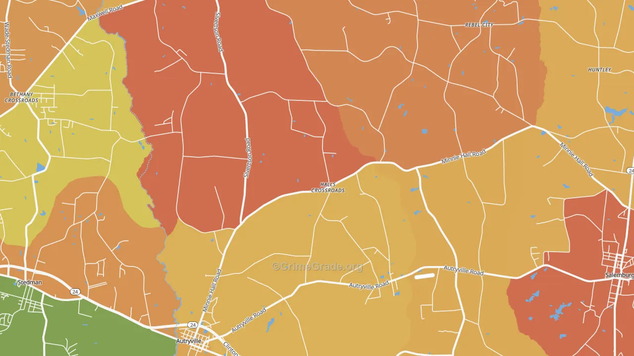 Autryville, NC Map of Arson Rates