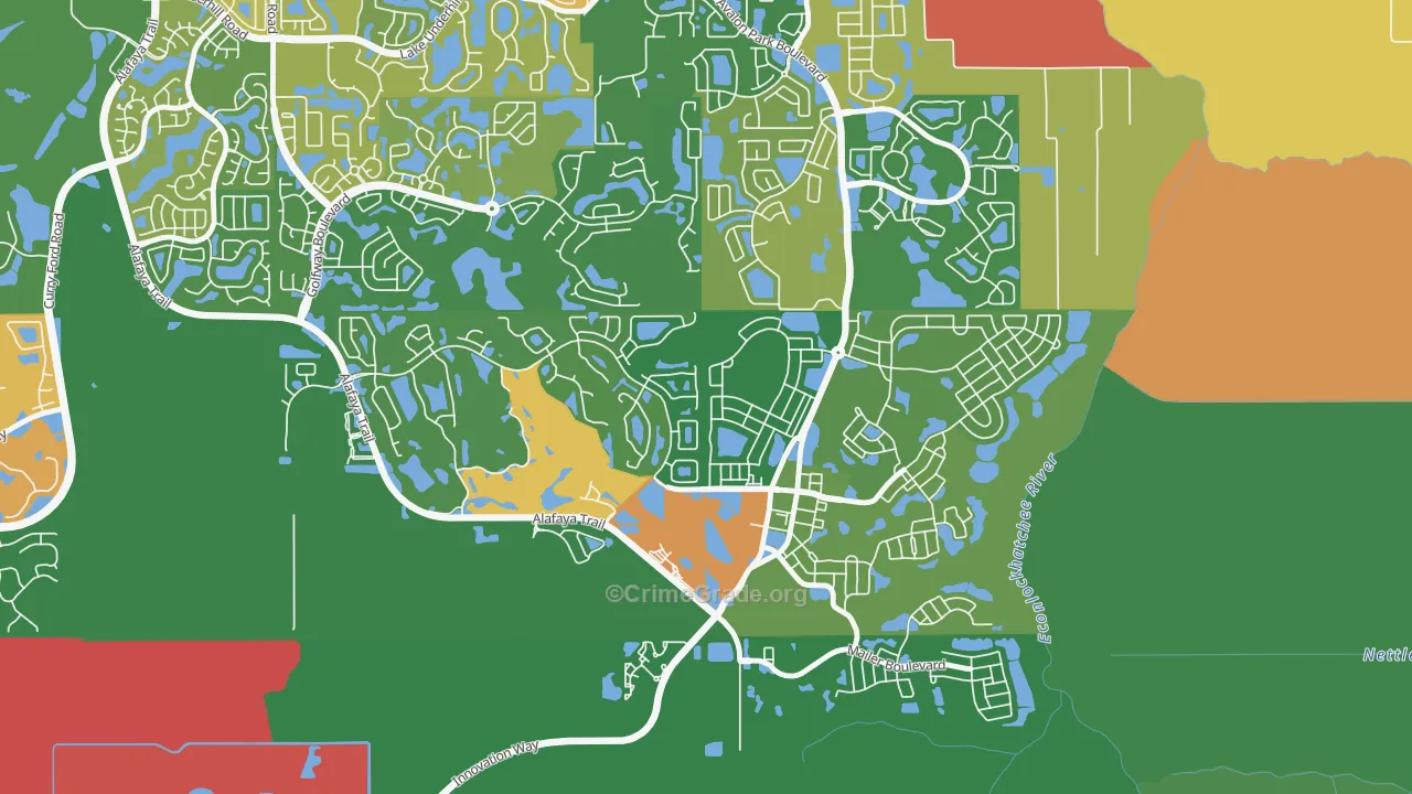 Avalon Park Northwest Village, Alafaya, FL Map of Arson Rates