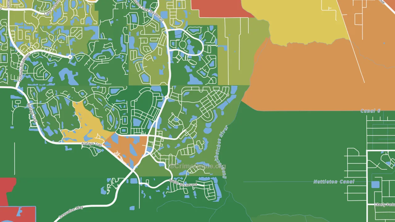 Avalon Park Village, Alafaya, FL Map of Arson Rates