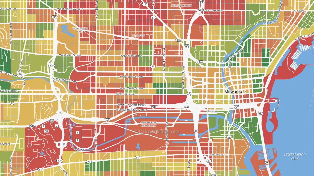 Avenues West, Milwaukee, WI Map of Arson Rates