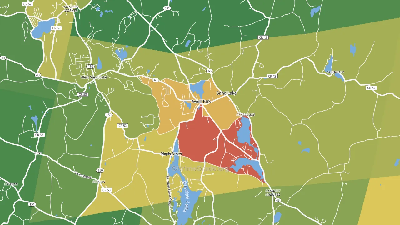 Averill Park, NY Map of Arson Rates