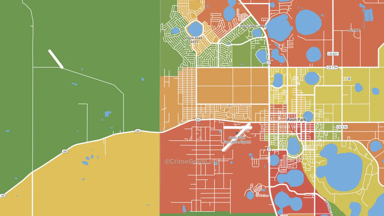 Avon Park Lakes, FL Map of Arson Rates