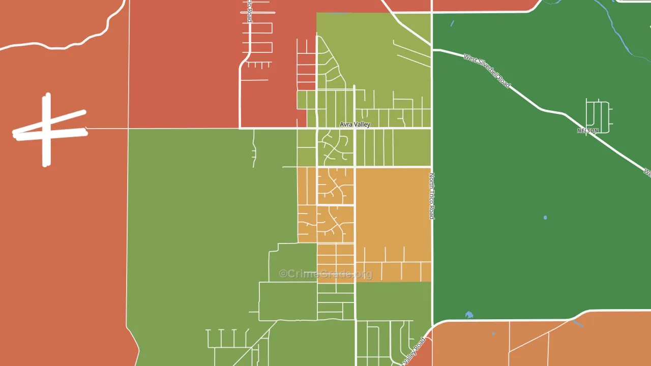 Avra Valley, AZ Map of Arson Rates