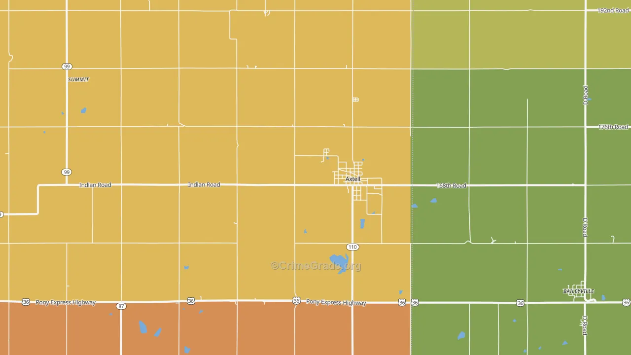 Axtell, KS Map of Arson Rates