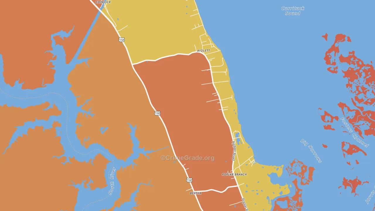 Aydlett, NC Map of Arson Rates