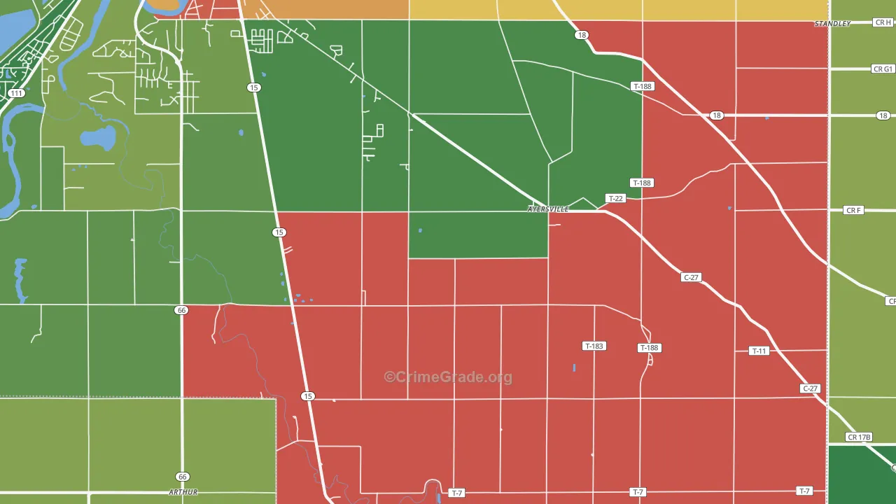 Ayersville, OH Map of Arson Rates