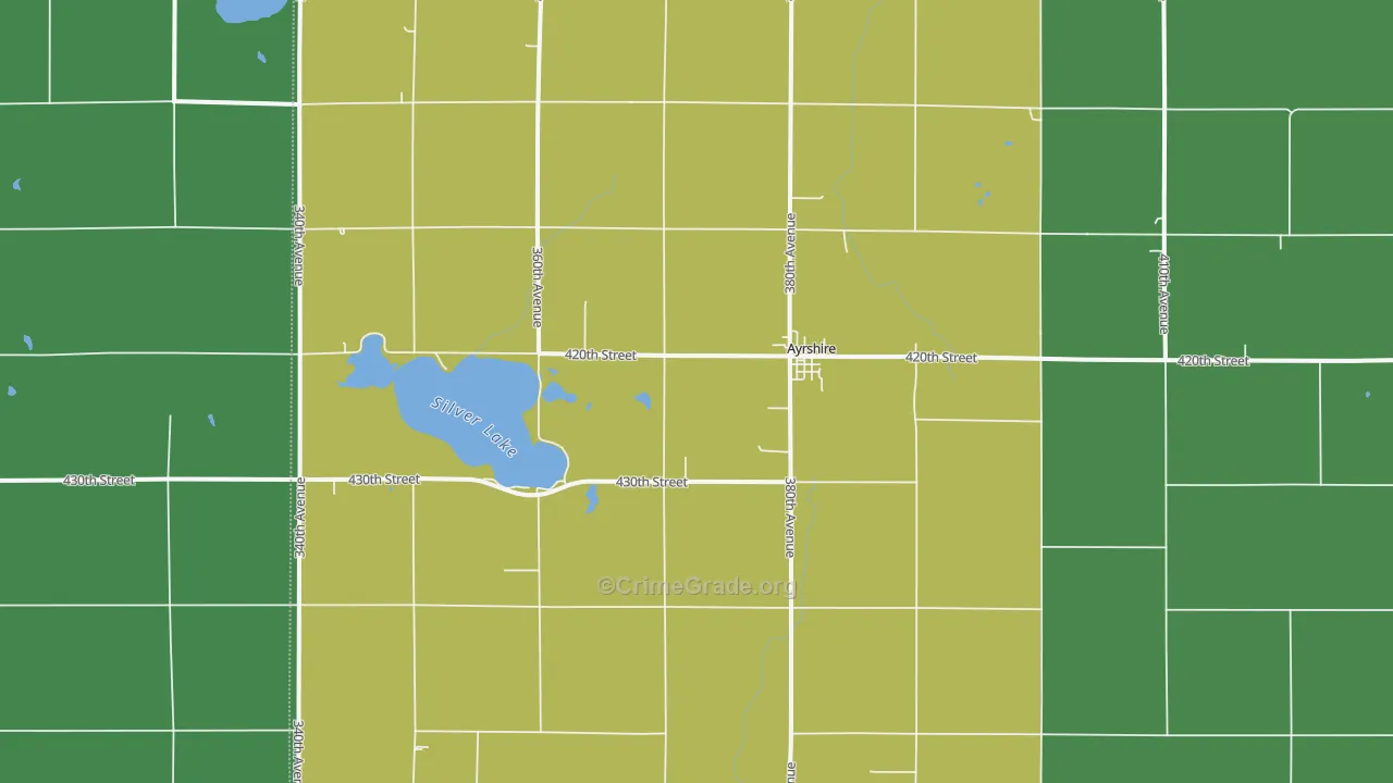 Ayrshire, IA Map of Arson Rates