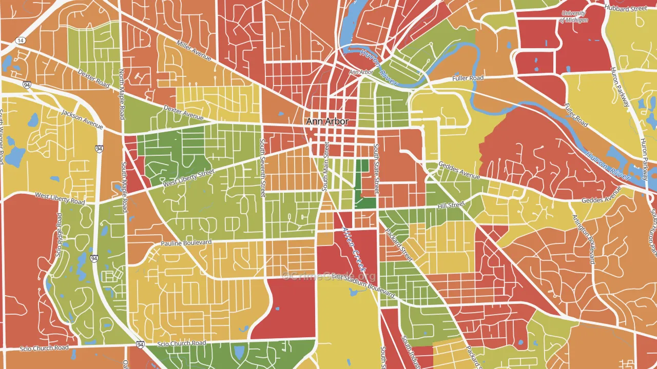 Bach, Ann Arbor, MI Map of Arson Rates
