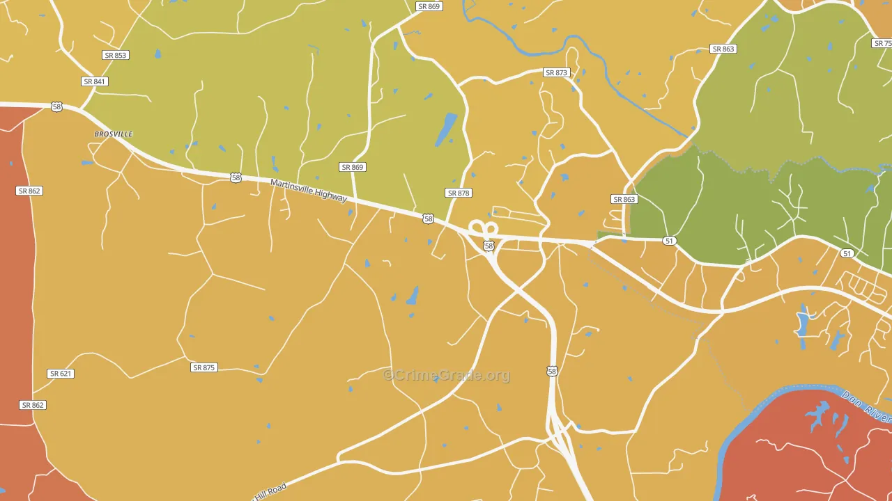 Bachelors Hall, VA Map of Arson Rates