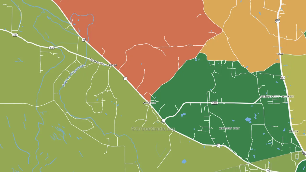 Bagdad, LA Map of Arson Rates