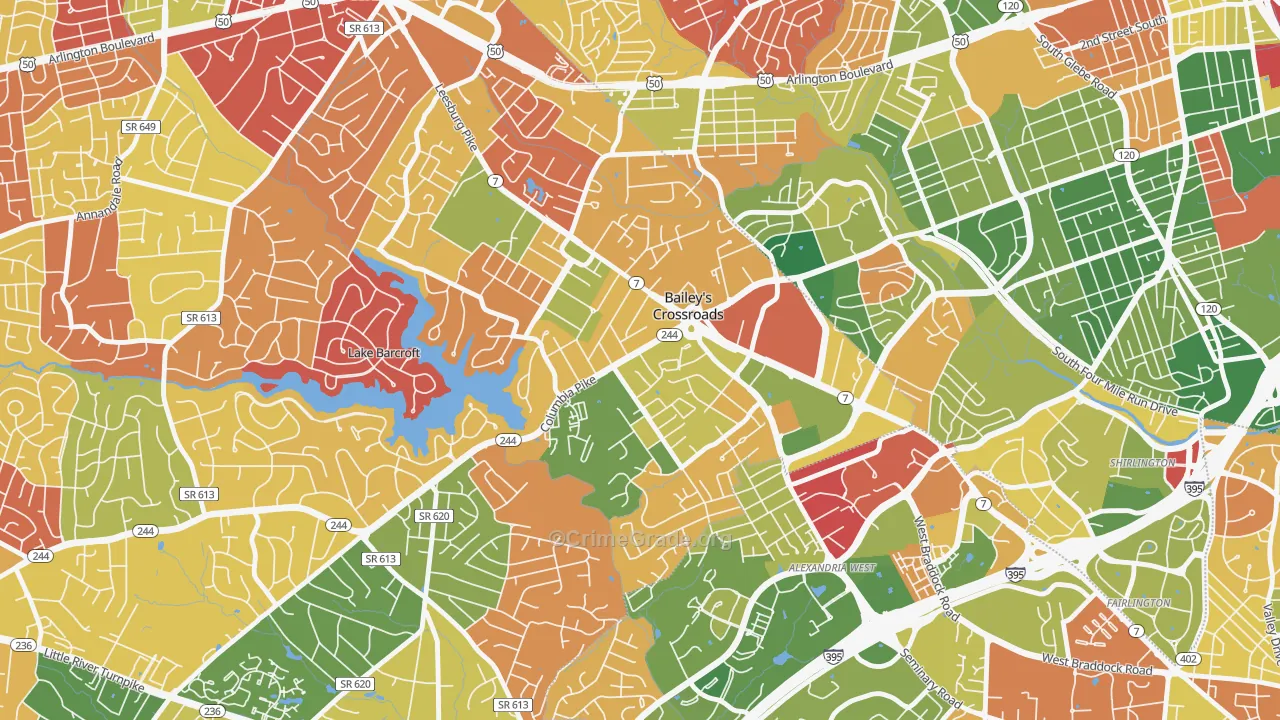 Bailey's Crossroads, Falls Church, VA Map of Arson Rates