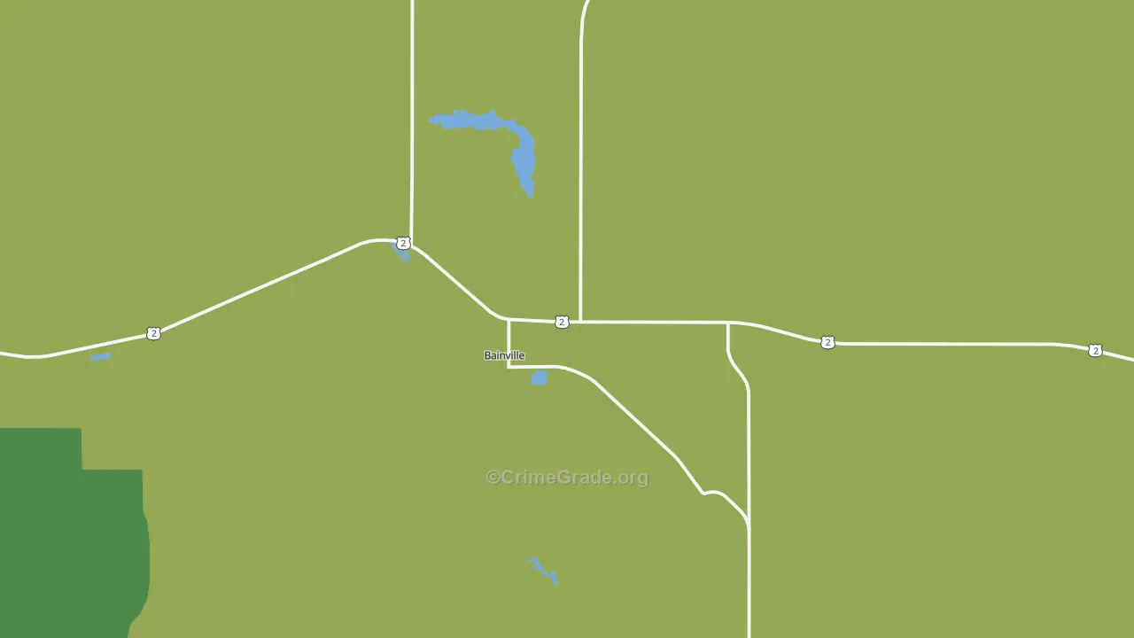 Bainville, MT Map of Arson Rates