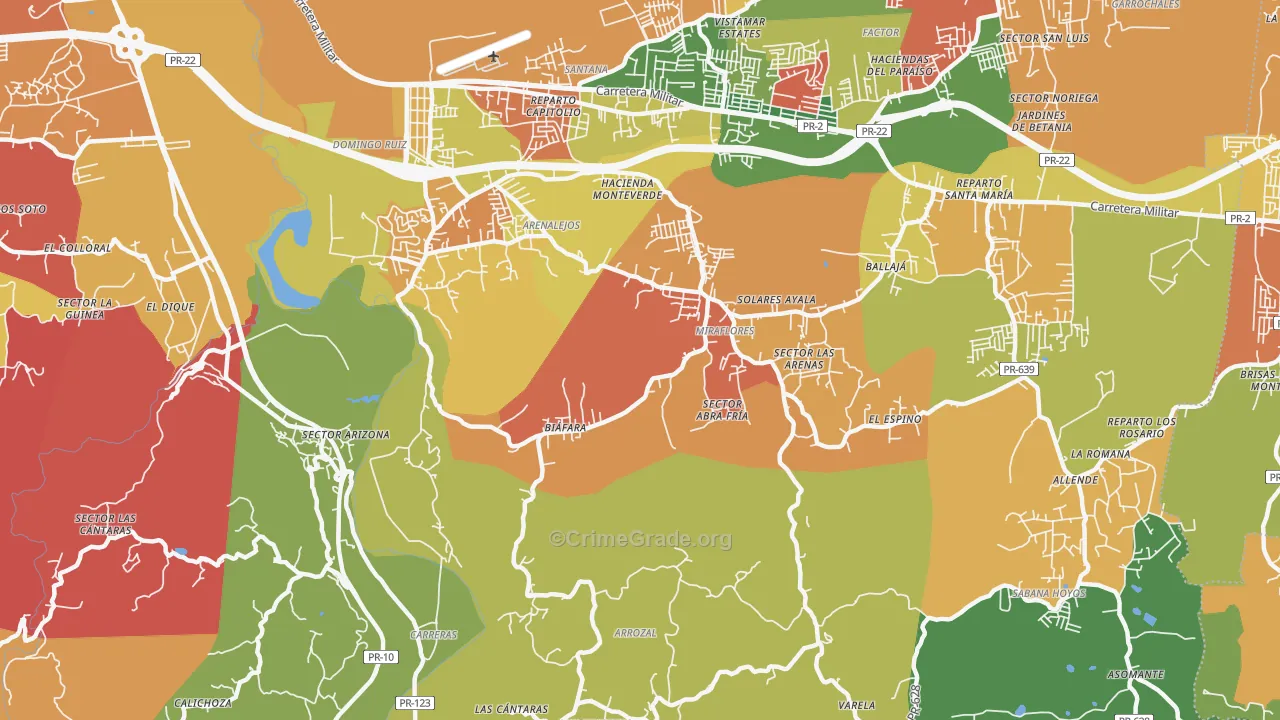 Bajadero, PR Map of Arson Rates