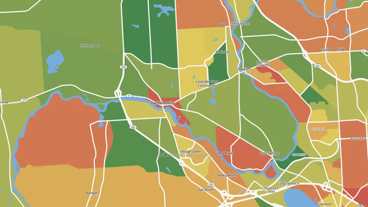 Baldwinsville, NY Map of Arson Rates