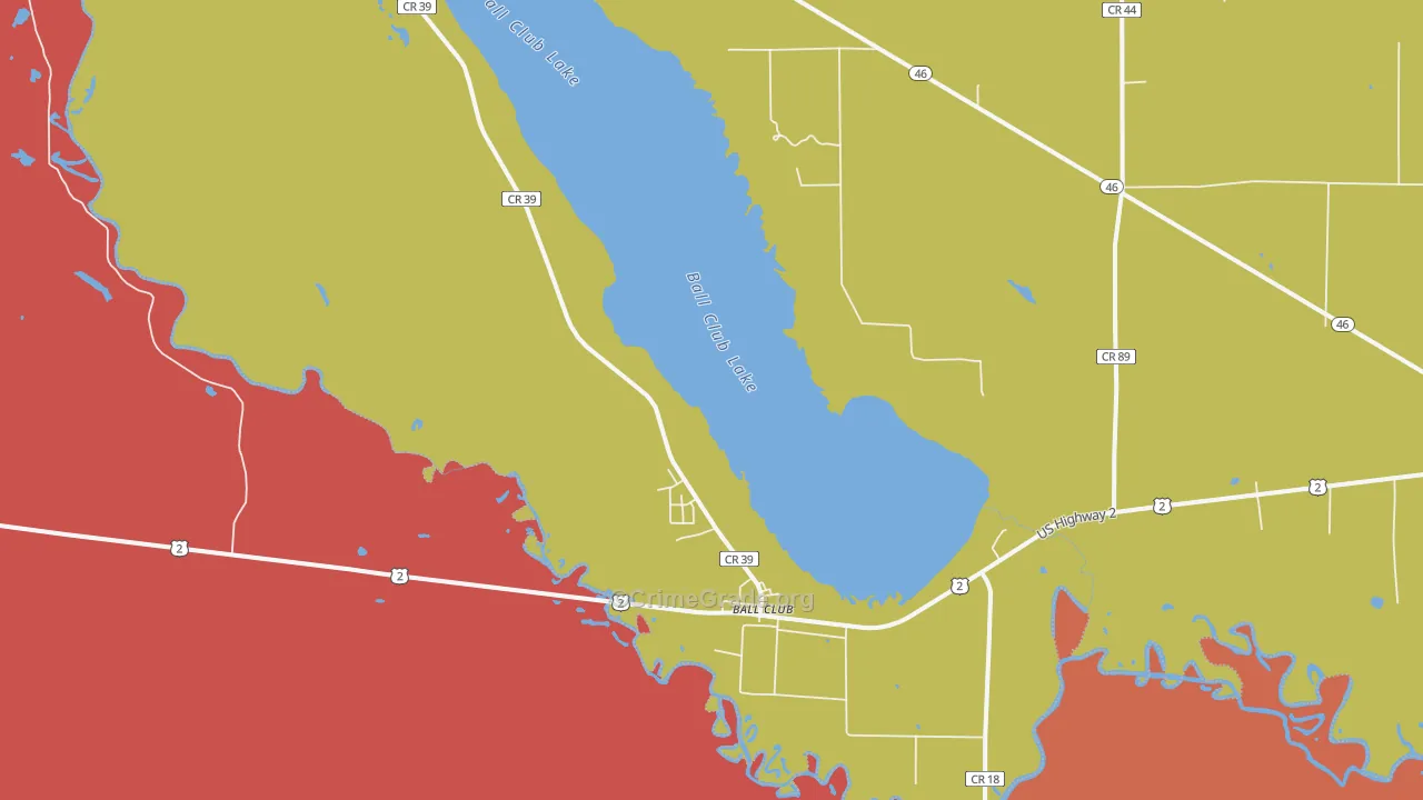 Ball Club, MN Map of Arson Rates