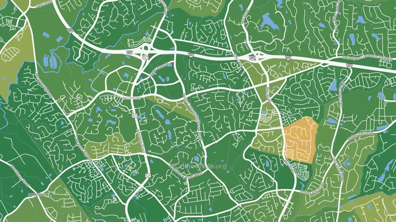 Ballantyne East, Charlotte, NC Map of Arson Rates