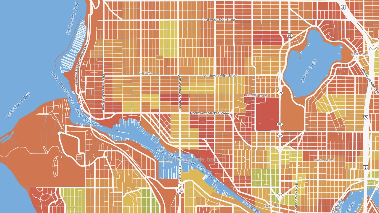 Ballard, Seattle, WA Map of Arson Rates