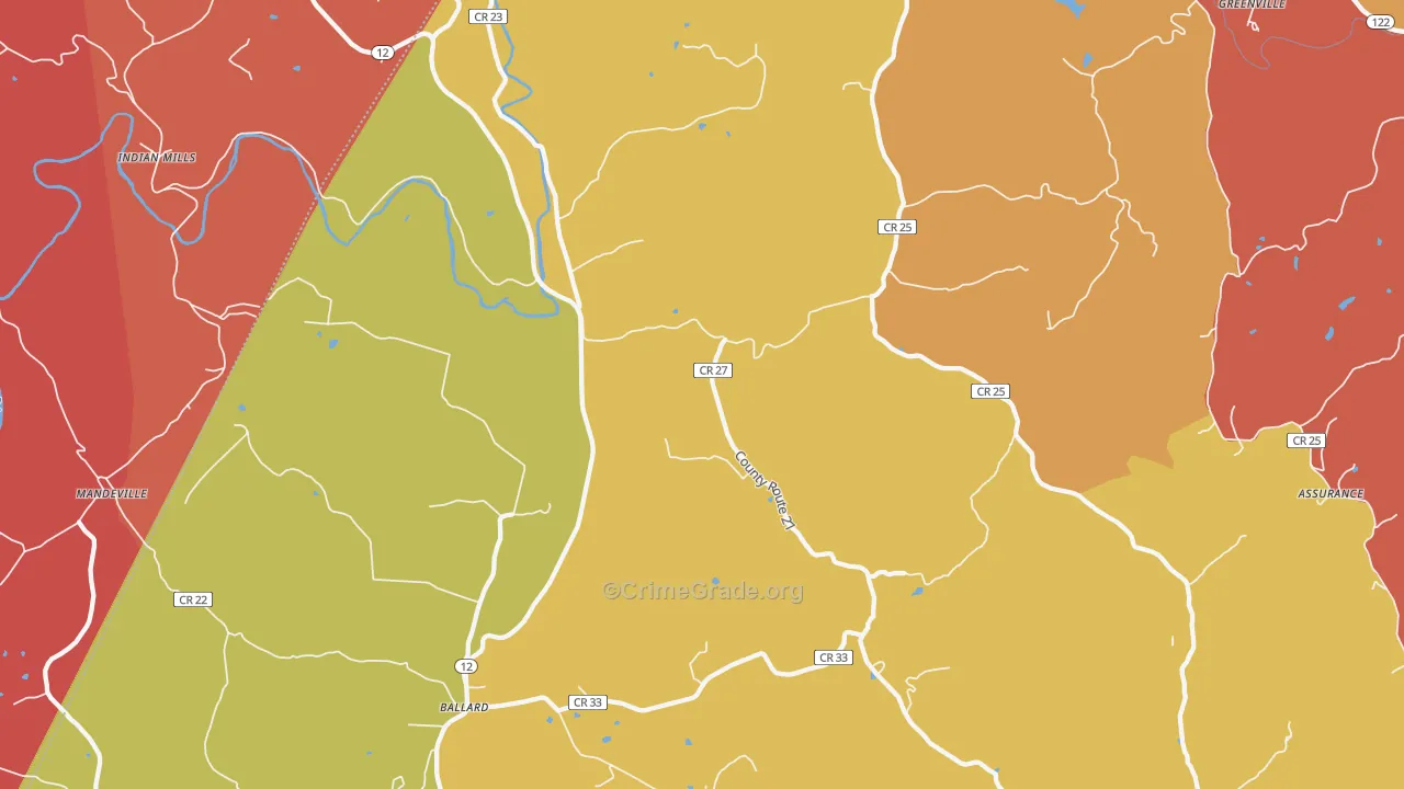 Ballard, WV Map of Arson Rates