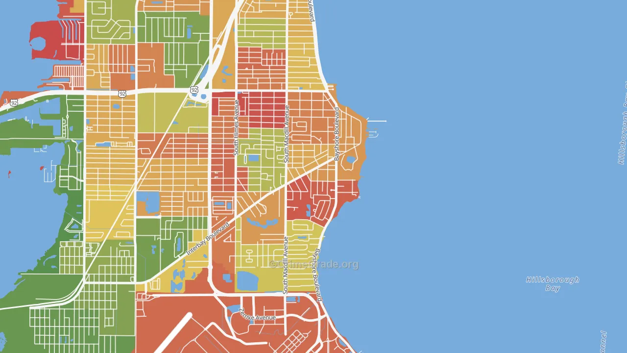 Ballast Point, Tampa, FL Map of Arson Rates
