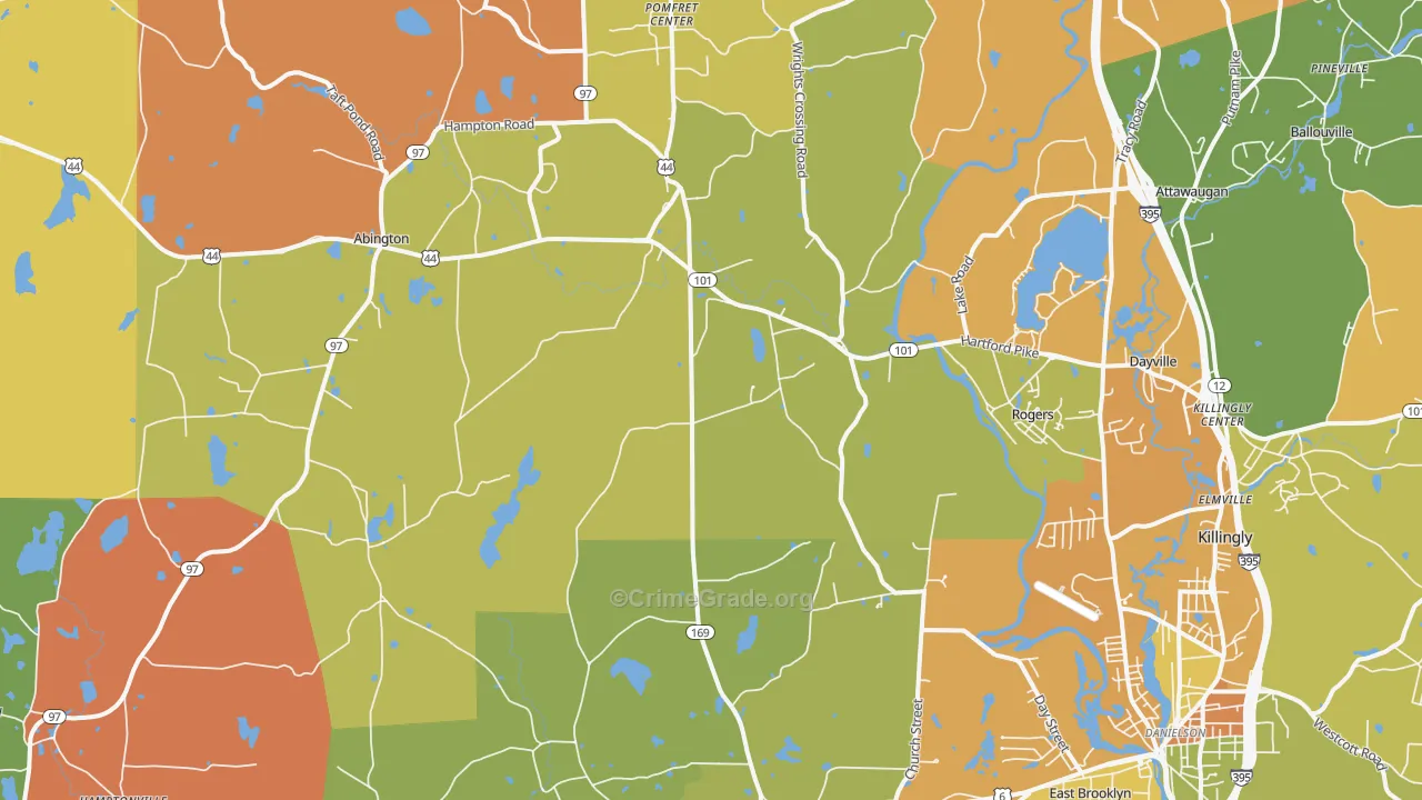 Ballouville, CT Map of Arson Rates