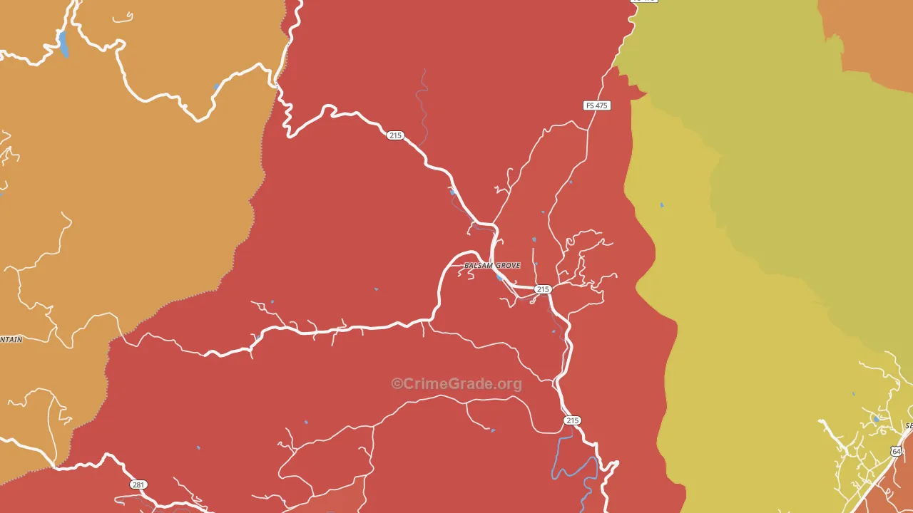 Balsam Grove, NC Map of Arson Rates