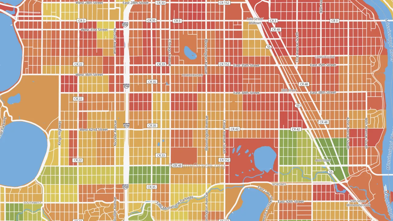 Bancroft, Minneapolis, MN Map of Arson Rates