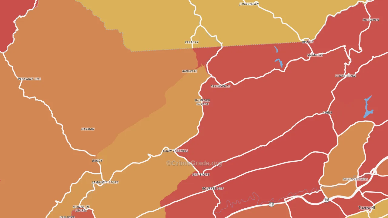 Bandy, VA Map of Arson Rates