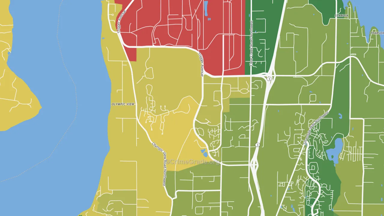 Bangor Base, WA Map of Arson Rates