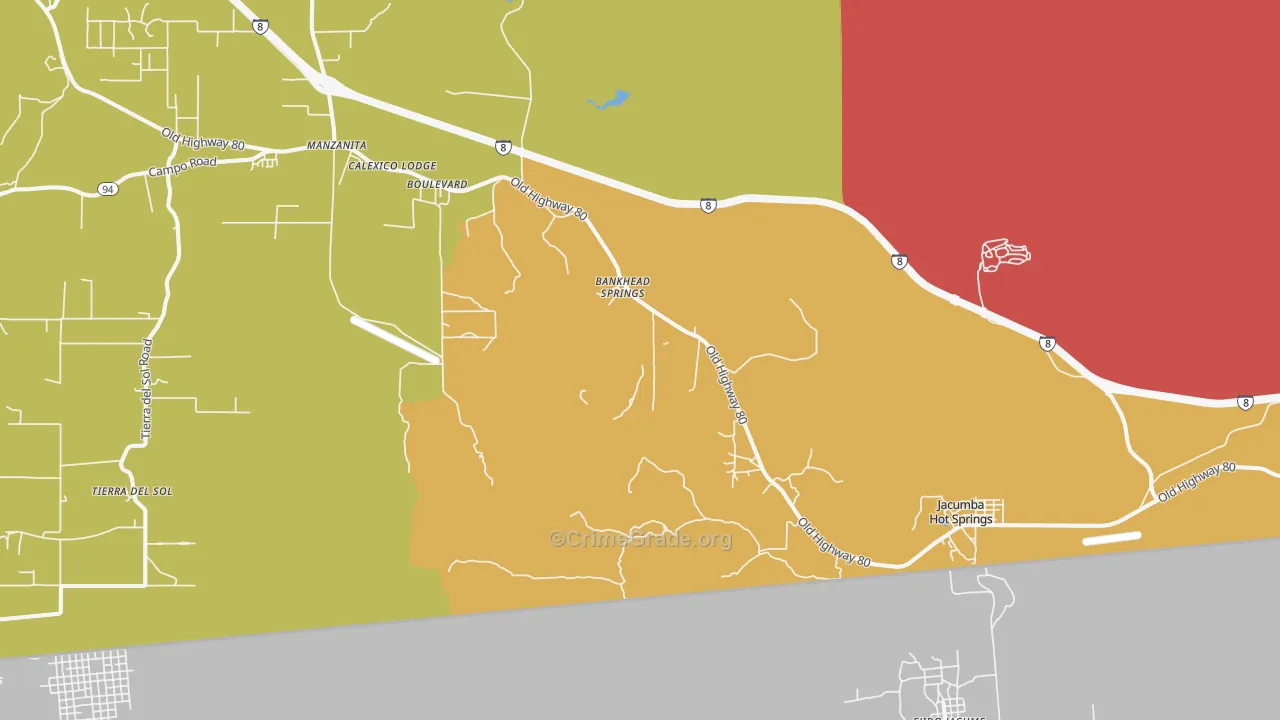 Bankhead Springs, CA Map of Arson Rates