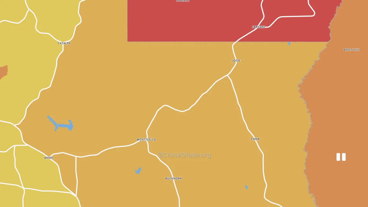 Banks, AL Map of Arson Rates