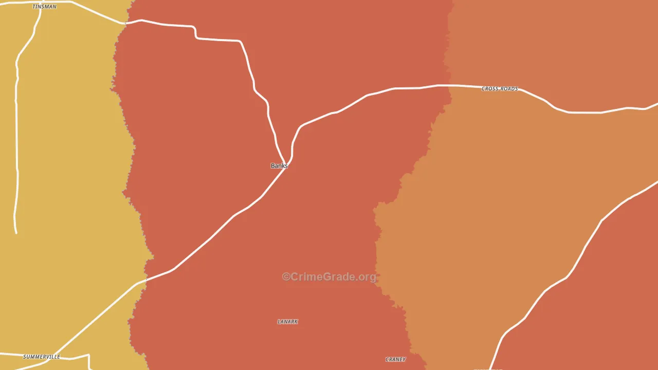 Banks, AR Map of Arson Rates