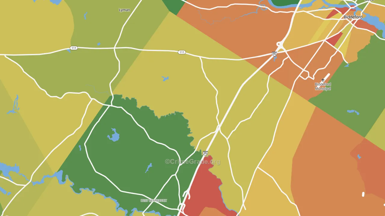 Bar Mills, ME Map of Arson Rates