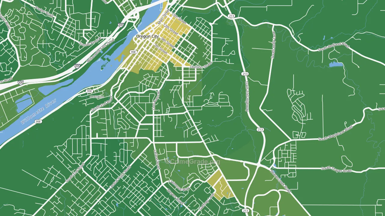 Barclay Hills, Oregon City, OR Map of Arson Rates