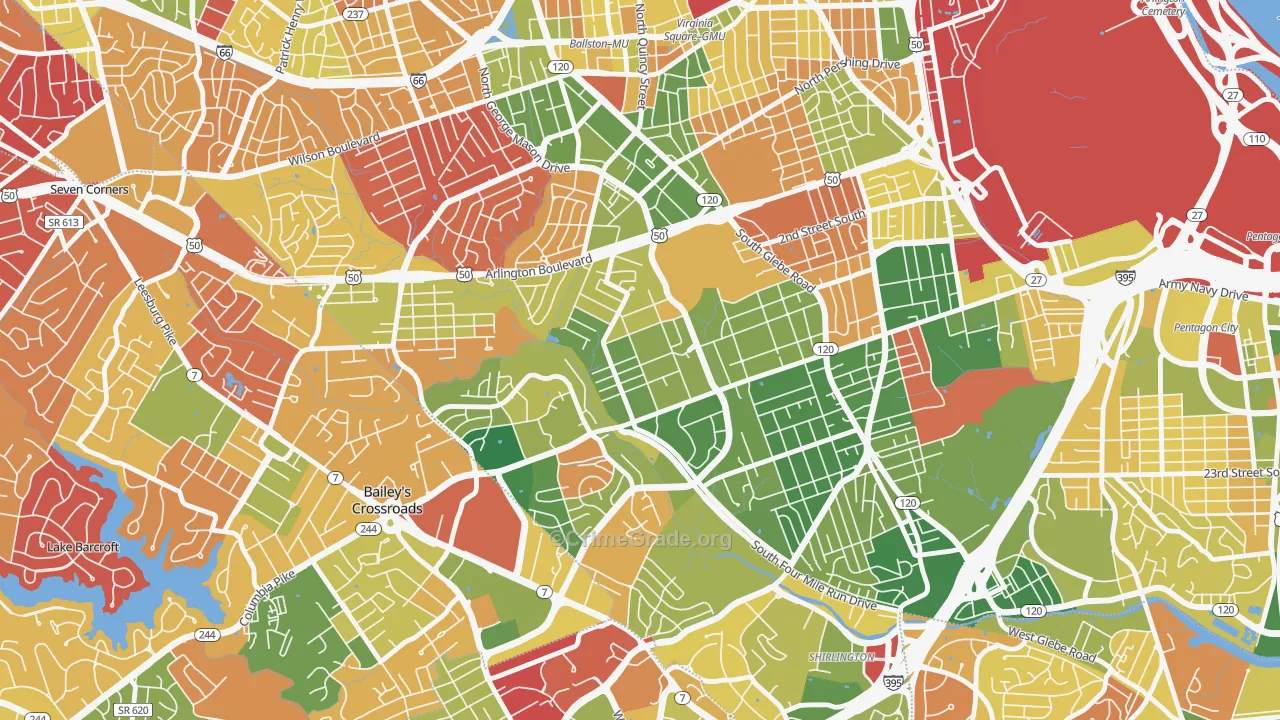 Barcroft, Arlington, VA Map of Arson Rates
