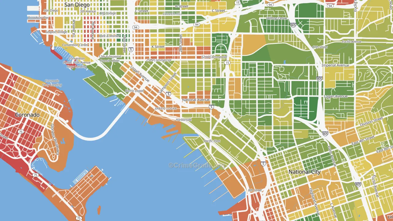 Bario Logan, San Diego, CA Map of Arson Rates