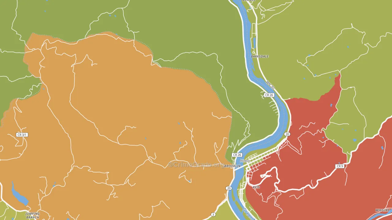 Barksdale, WV Map of Arson Rates