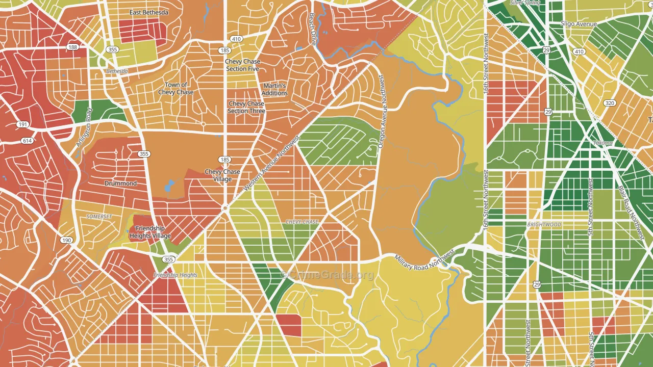 Barnaby Woods, Washington, DC Map of Arson Rates