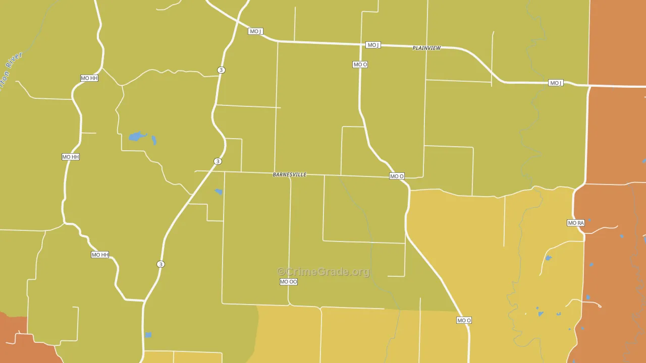 Barnesville, MO Map of Arson Rates