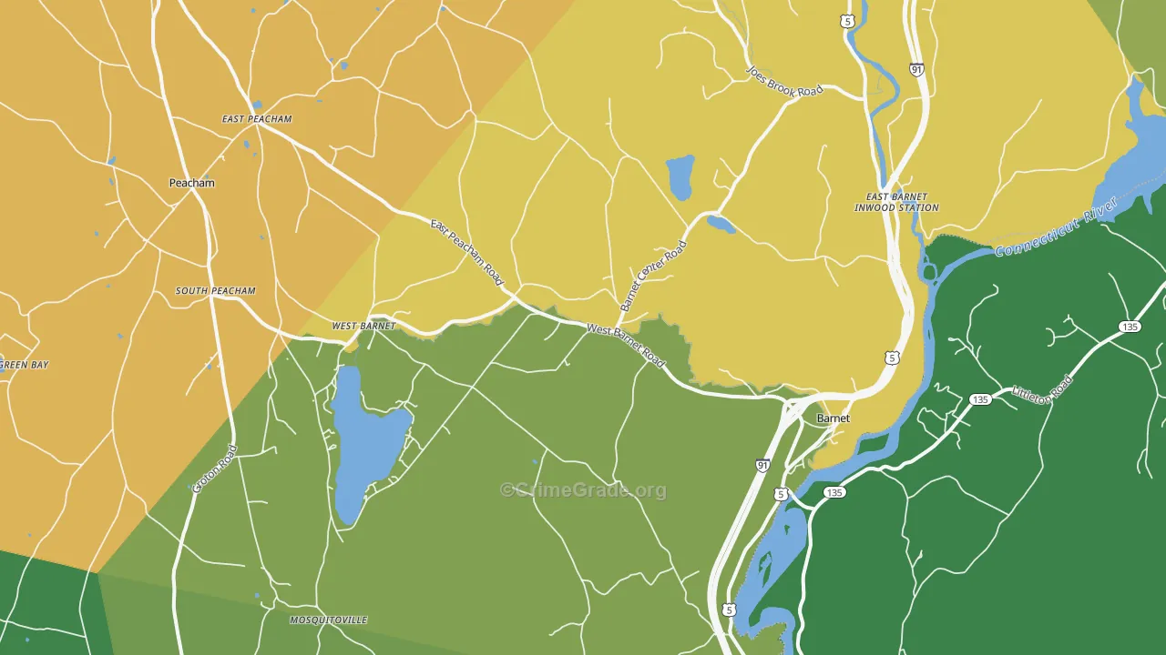 Barnet, VT Map of Arson Rates