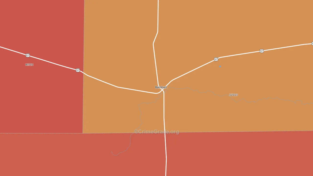 Barnhart, TX Map of Arson Rates
